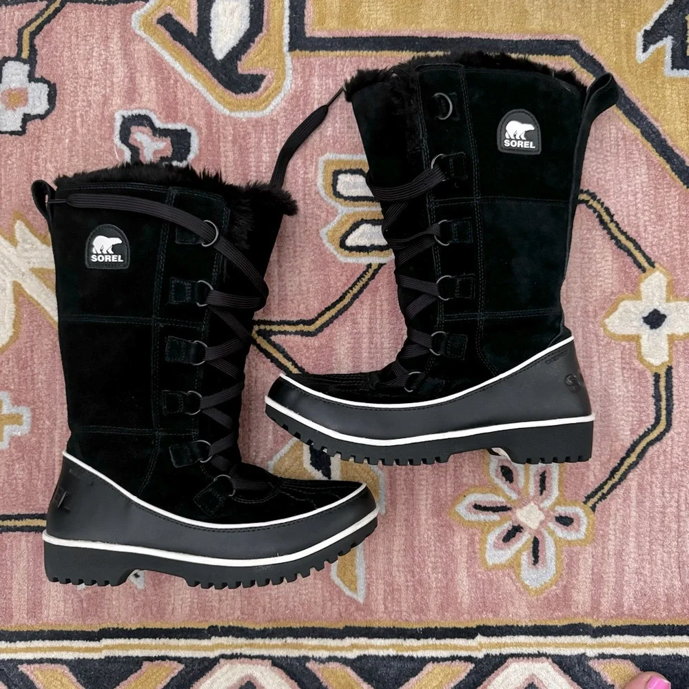 Sorel Women’s Tivoli High II Waterproof Suede Boot NL2093-010 Black Size 8